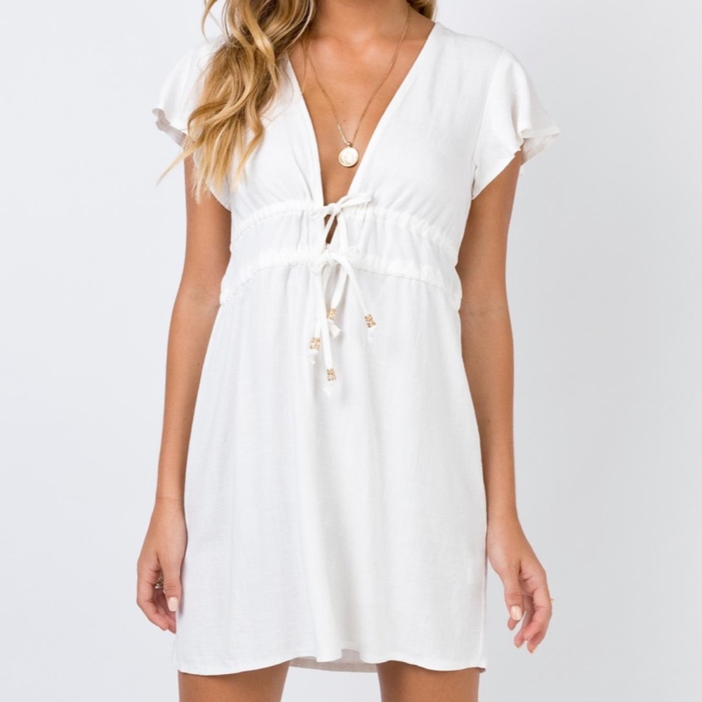 PRINCESS POLLY THE PANSY MINI DRESS OFF WHITE